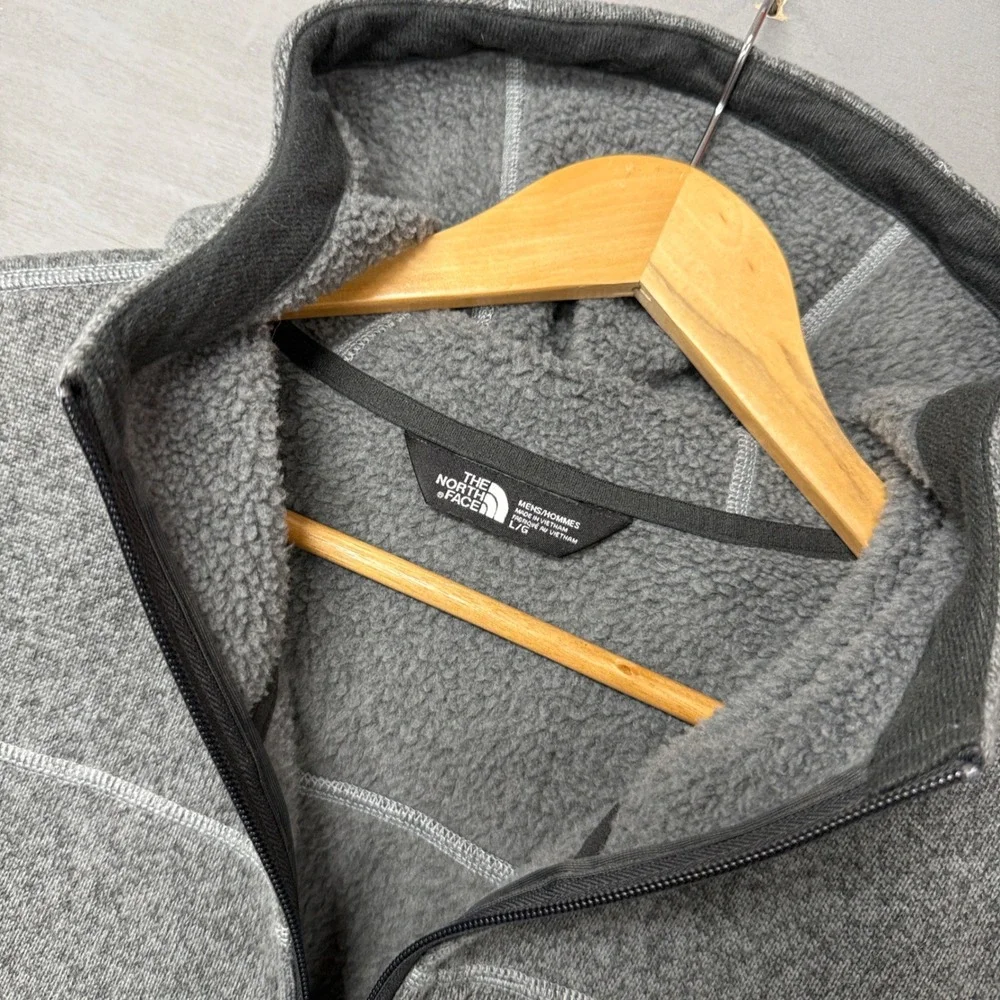 The‎ North Face Gordon Lyons Full Zip Hoodie Grey Heather Fleece Jacket Large
